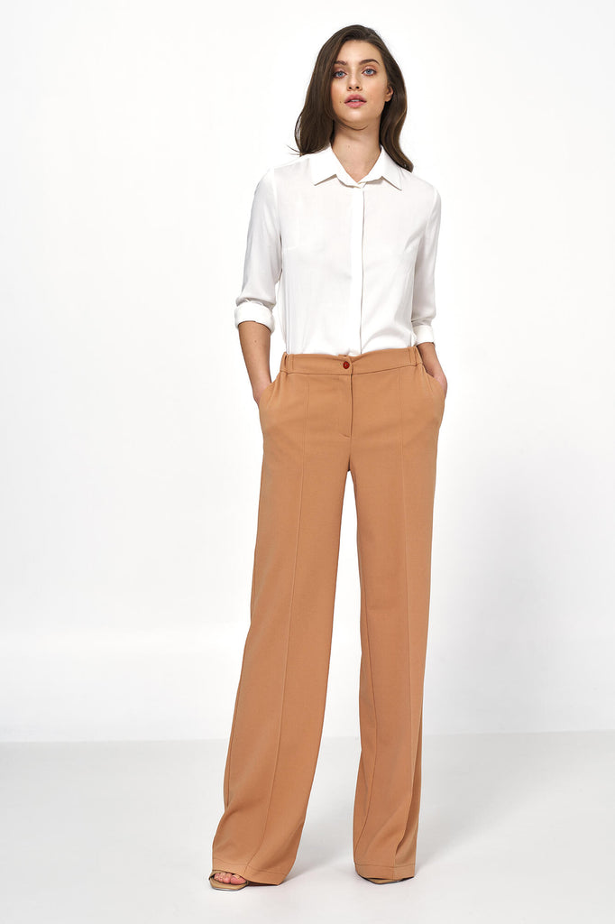 Pantalon tendance pour femme, caramel