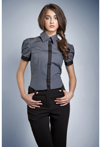 Chemisier cintré bicolore, pour femme